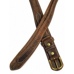 Forest Hills Leathercraft Mens 36 Brown Leather Ranger Belt Brass Amish Western